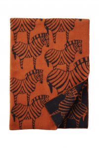 228201 Zebra Orange wool blanket