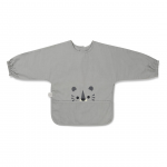 21022001-a Bite grey sleeved bib: 0-2 apron